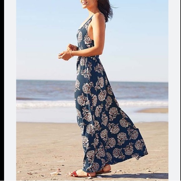 Matilda Jane Along the Beach maxi dress matching family S blue bin - Picture 1 of 9
